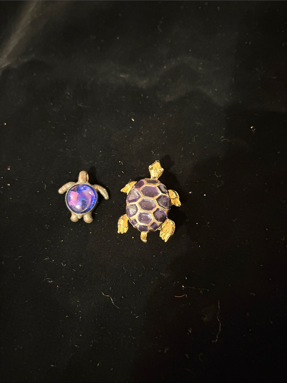 Purple and Gold Turtle Charm and turtle scarf homder